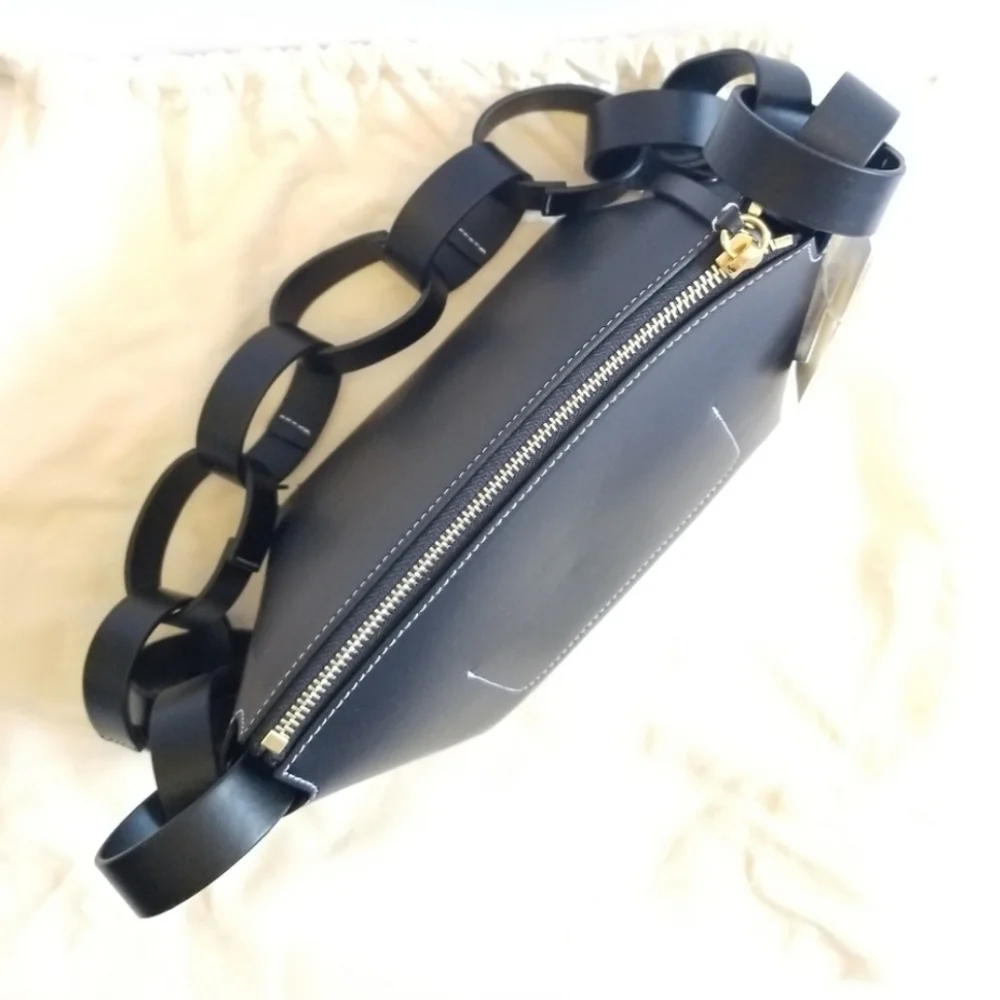 Frenzlauer Bowl Black Leather Shoulder Bag - Picture 4 of 10